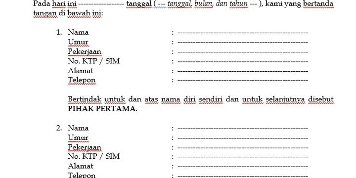 Contoh Surat Perjanjian Utang Piutang Dengan Jaminan Sertifikat Tanah