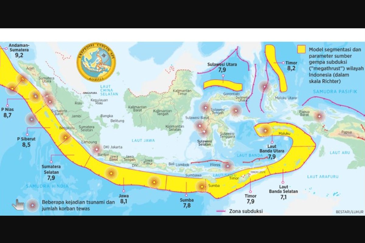 16 Lokasi Zona Megathrust Di Indonesia Kenali Potensi Dan Sejarah