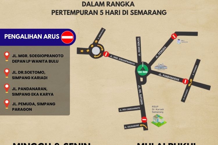 Foto Ada Peringatan Pertempuran 5 Hari Di Semarang Jalan Ke Tugu