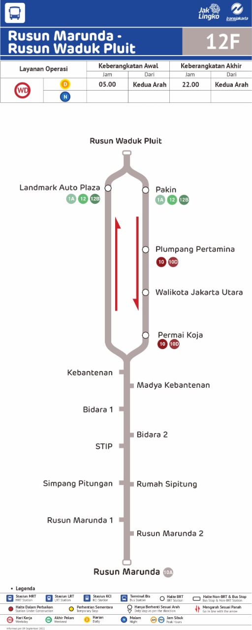 Rute Transjakarta F Rusun Marunda Rusun Waduk Pluit