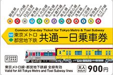 The Common One-Day Ticket untuk Tokyo Metro dan Toei Subway 