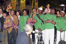 Desa Nakatsue, Prefektur Oita, menjadi tuan rumah bagi tim nasional negara Kamerun saat Piala Dunia 2002. Foto milik pusat olahraga Taio di desa Nakatsue, prefektur Oita.