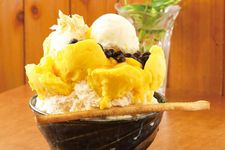 Es serut Tapioca Mango Milk dengan topping tapioka bubble yang kenyal