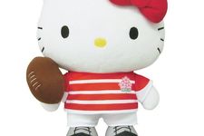 &ldquo;Boneka Hello Kitty Tim Rugbi Jepang M&rdquo; (3,300 yen) dengan panjang keseluruhan 25cm