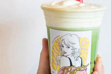 Teh Susu Kokuto Matcha yang dijual dengan harga 550 yen.