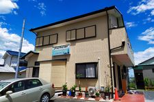 A mosque in the form of a Japanese house located between residential areas in the city of Osaka, the sky at that time was very beautiful.