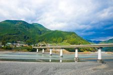 The scenery of Oi river at Shimada town, Shizuoka prefecture, Japan.