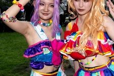 Cosplayer di World Cosplay Summit di Nagoya pada Sabtu (3/8/2024). (Photo by Philip FONG / AFP)