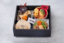 Hidangan yakimono dan rebusan paket bento kolaborasi Shibuya Excel Hotel Tokyu dengan anime Haikyuu!!.