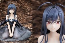 Action figure Kuroyukihime dari anime Accel World yang memakai gaun pengantin hitam transparan.