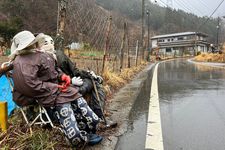 Boneka orang-orangan sawah di Nagaro, desa terpencil di Prefektur Tokushima, Jepang.