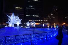 Iluminasi di Sapporo Snow Festival, Hokkaido, Jepang.