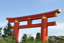 Heian Shrine Torii di Kyoto, Jepang.