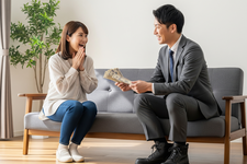 Ilustrasi suami Jepang memberikan semua uang gajinya kepada sang istri.