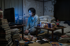 Ilustrasi hikikomori, orang yang mengurung diri dari dunia sosial.