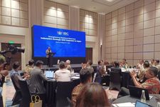 Menteri Pelindungan Pekerja Migran Indonesia (P2MI) Abdul Kadir Karding saat acara bertajuk Strengthening Workforce Diplomacy: Indonesia Strategic SSW Expansion to Japan yang digelar Indonesia Business Council (IBC) di Jakarta, Rabu (13/8/2025).