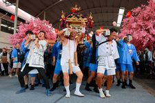 Kemeriahan parade Mikoshi saat Festival Jak-Japan Matsuri di Gambir Arena, JIExpo, Kemayoran, Jakarta, Sabtu (18/11/2023). Acara yang menjadi wadah untuk memperdalam pemahaman antara warga Jepang dan Indonesia ini, akan berlangsung hingga Minggu, 19 November.