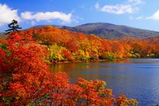 Gunung Kurikoma di Tohoku, Jepang, terkenal dengan pemandangan musim gugurnya yang dijuluki Karpet Para Dewa.
