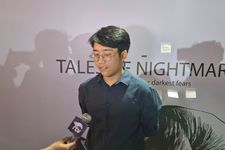 Creative Project Manager, Calvin saat diwawancarai oleh Ohayo Jepang saat Press Conference Rumah Misteri Junji Ito di Senayan Park, Jakarta pada Kamis (23/10/2025).