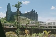 Gedung Istana Garuda IKN di Kecamatan Sepaku, Kabupaten Penajam Paser Uata, Provinsi Kalimantan Timur.