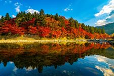 Kōrankei Gorge di Prefektur Aichi, salah satu tempat wisata musim gugur di Jepang.