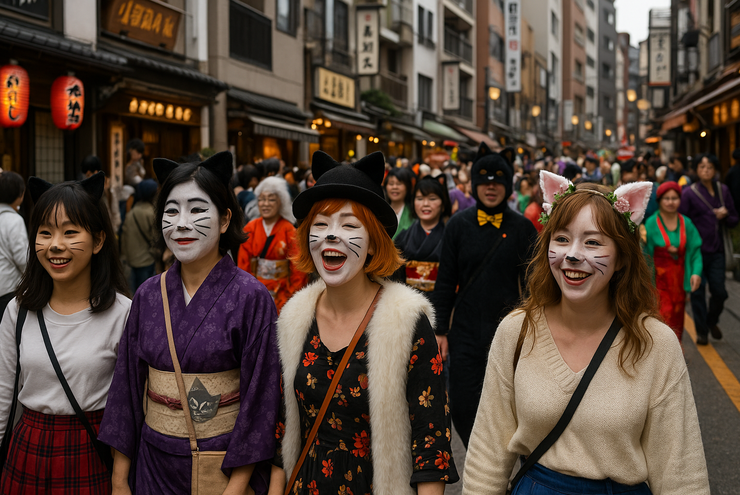 Festival Kucing di Jepang, Halloween Disulap Jadi Bakeneko di Tokyo