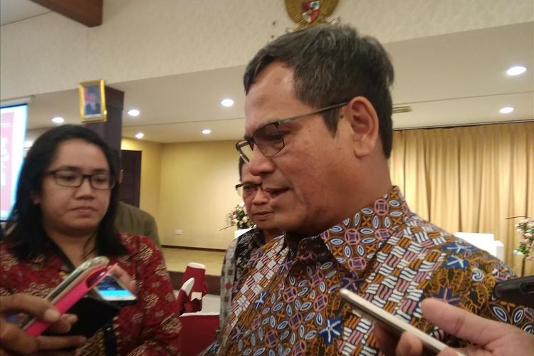 Direktur Jendral Perkeretaapian Kemenhub, Zulfikri saat memaparkan kesiapan angkutan KA mudik di Jakarta, Jumat (24/5/2019)