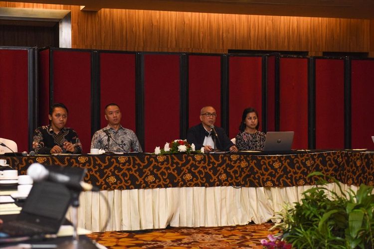 Deputi Bidang Koordinasi Percepatan Infrastruktur dan Pengembangan Wilayah Kementerian Koordinator bidang Perekonomian Wahyu Utomo dalam paparan PSN di Jakarta, Senin (27/5/2019)