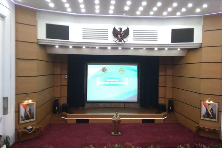 Menteri Perhubungan Budi Karya Sumadi dalam sambutannya terkait berhasilnya Kemenhub meraih opini WTP ke-6 dari BPK RI di Jakarta, Selasa (25/6/2019).
