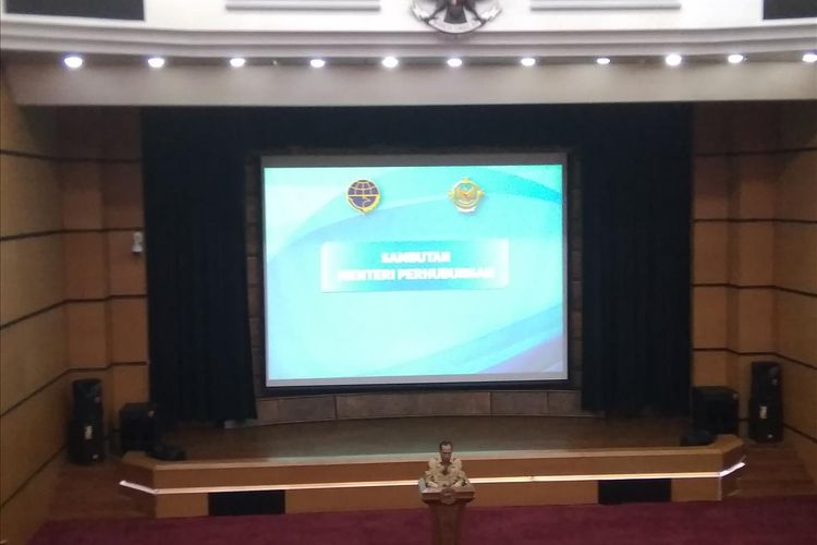 Menteri Perhubungan Budi Karya Sumadi saat memberikan sambutan terkait Kemenbuh memperoleh Opini WTP ke-6 kalinya dari BPK RI di Jakarta, Selasa (25/6/2019)