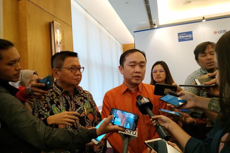 Director of Enterprise Payment OVO Haryanto Gunawan memberikan keterangan terkait kerja sama dengan PT Rintis Sejahtera sebagai pengelola Jaringan PRIMA di The Westin Hotel, Jakarta, Senin, (1/7/2019).