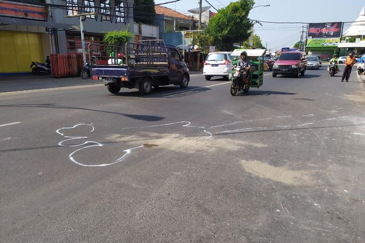 Lokasi kecelakaan tunggal di Jalan Jenderal Soedirman Timur, Purwokerto, Jawa Tengah, Selasa (2/7/2019)