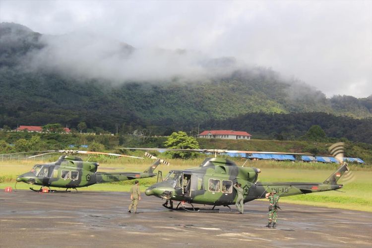 2 unit Hely Bell yang disiagakan di Bandara Oksibil, Kabupaten pegunungan Bintang, Papua. Unit-unit tersebut digunakan untuk melakukan pencarian Helikopter MI-17 milik TNI AD yang hilang sejak 28 Juni 2019