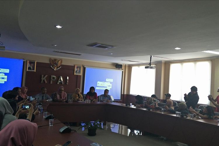 Press Conference KPAI,  di Kantor KPAI, Jalan Teuku Umar, Jakarta Pusat, Selasa (23/7/2019).