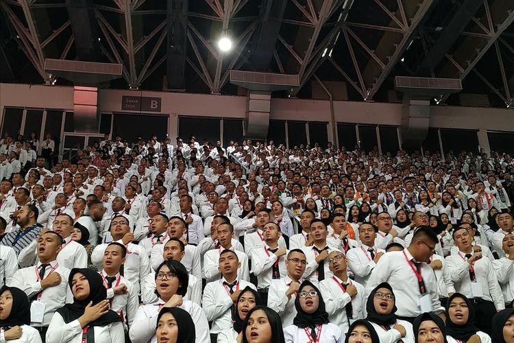 Kementerian Pendayagunaan Aparatur Negara dan Reformasi Birokrasi (Kemenpan RB) menyelenggarakan Presidential Lecture di Gedung Istora Senayan, Komplek Gelora Bung Karno (GBK), Jakarta, Rabu (24/7/2019).