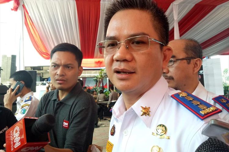 Kepala Dinas Perhubungan DKI Jakarta Syafrin Liputo di Gedung Ditlantas Polda Metro Jaya, Jakarta Selatan, Jumat (2/8/2019).