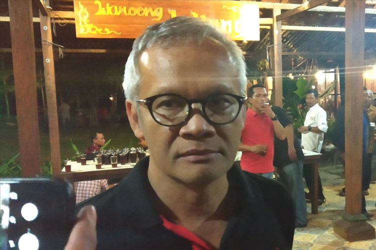 Politisi Senior PDI Perjuangan Aria Bima dalam acara Sosialsiasi 4 Pilar Kebangsaan di Sukoharjo, Jawa Tengah, Selasa (13/8/2019) malam.