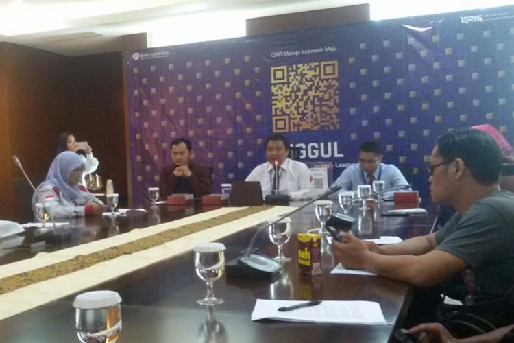 Sosialisasi Quick Response Indonesia Standar (QRIS) pada awak media di Pangkal Pinang, Senin (19/8/2019).