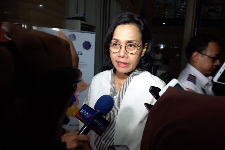 Menteri Keuangan Sri Mulyani Indrawati di Kementerian Koordinator Bidang Perekonomian, Jakarta, Senin (24/2/2019).