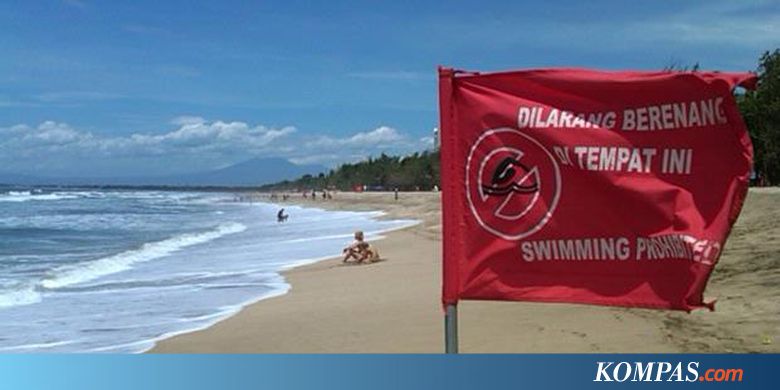 Turis Dilarang Berenang di Pantai  Kuta Kompas com