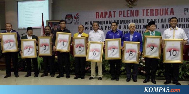 Inilah Nomor Urut Parpol Peserta Pemilu 2014! - Kompas.com