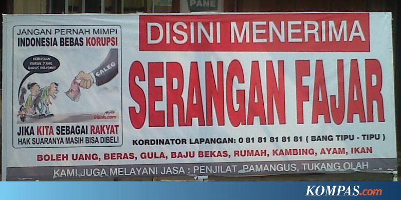 Warga Pajang Spanduk "Terima Serangan Fajar dari Caleg 