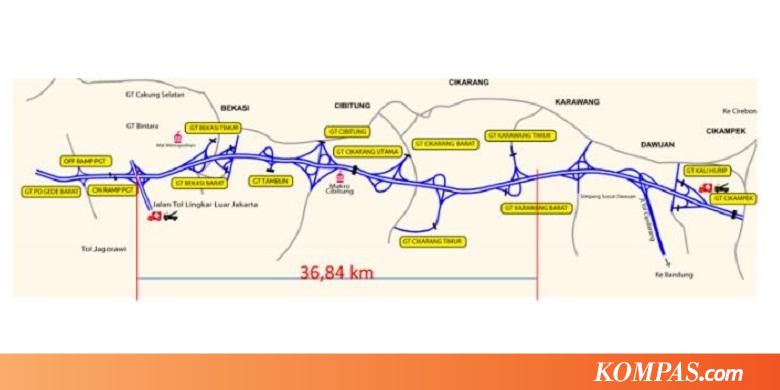 Ini Rute Jalan  Tol  Layang  Jakarta  Cikampek  Kompas com