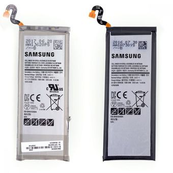 Unit baterai Galaxy Note FE (kiri) dan baterai Galaxy Note 7.