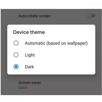 Opsi tampilan serba gelap di Android Pie