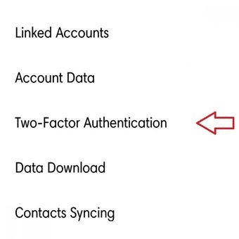 Menu setting untuk mengaktifkan two-factor authentication.