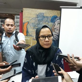 Koordinator Kontras Yati Andriani di Kantor Kontras, Jakarta Pusat, Jumat (19/10/2018).