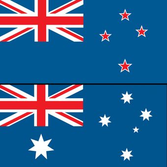 Bendera Selandia Baru dan Bendera Australia