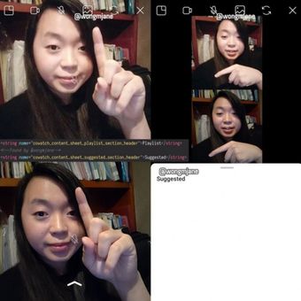 Jane Manchun Wong dalam screenshot uji coba fitur nonton bareng di Instagram yang diunggahnya. 