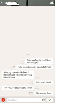 Fitur chatting dalam Path masih bisa berjalan pada 18 Oktober 2018.